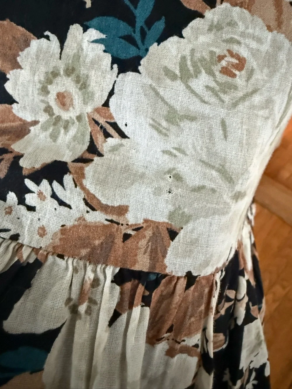 Abercrombie Low Back Babydoll Black Floral Spaghetti-Strap Tiered Maxi Dress